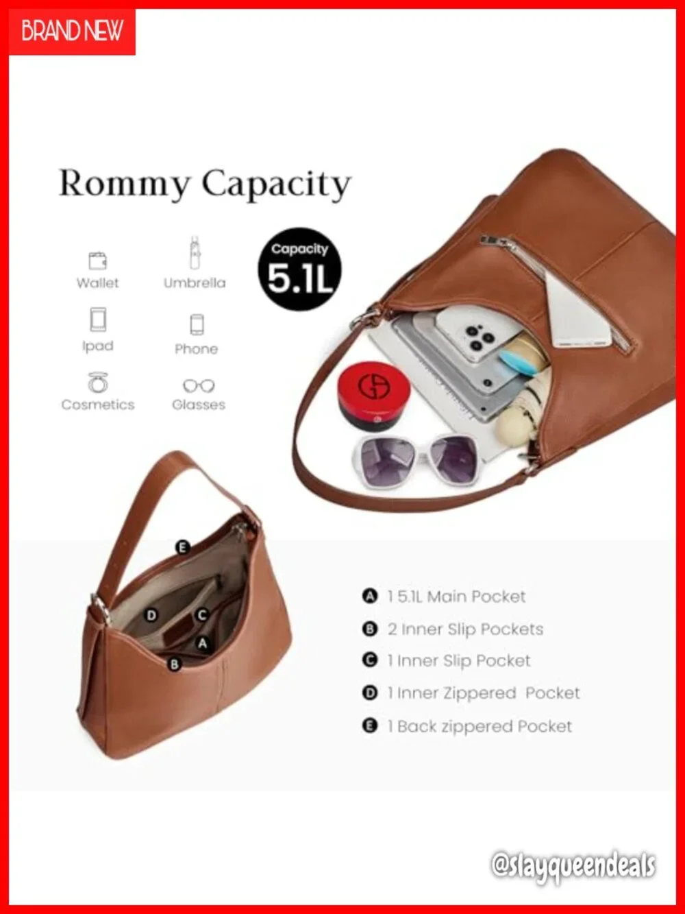 Genuine Leather Hobo Handbag for Women with Adjustable Shoulder Strap